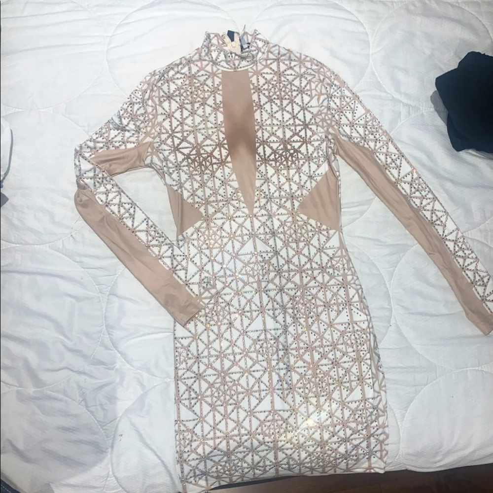 Rhine stone long sleeve dress